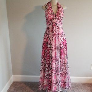 White House Black Market gorgeous pink butterfly dress / gown